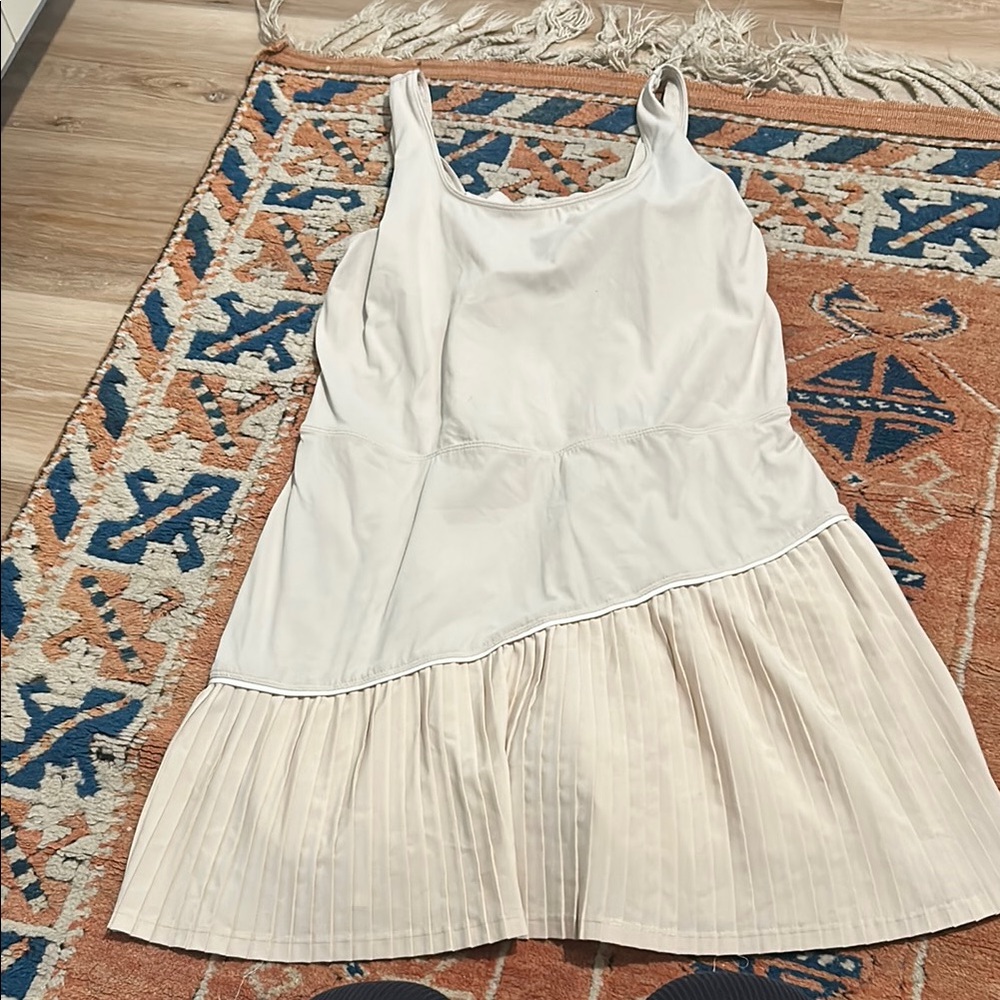 JoyLab Ivory and Beige Sleeveless Dress